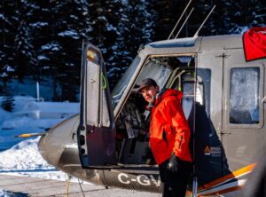 Heliskiing safety talk